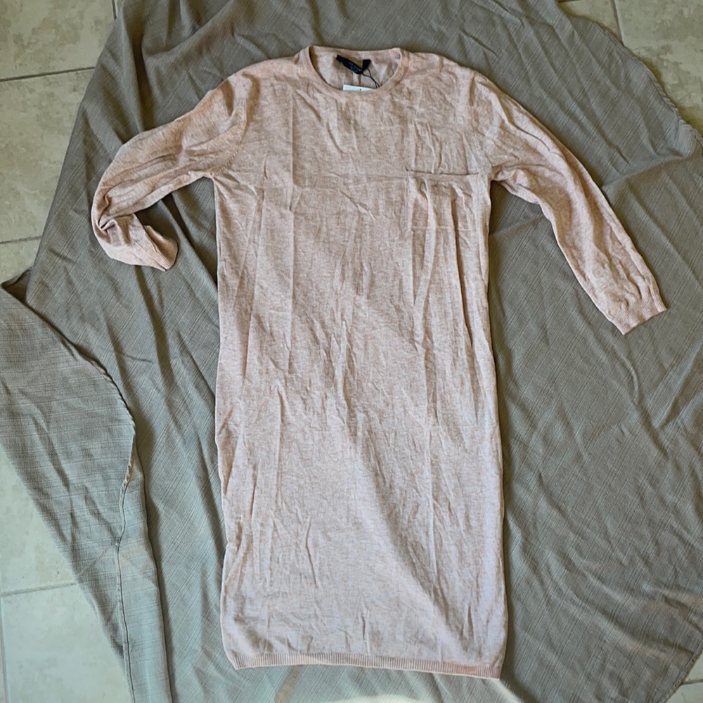 Knot Sister sweater dress with side slits. Size Large